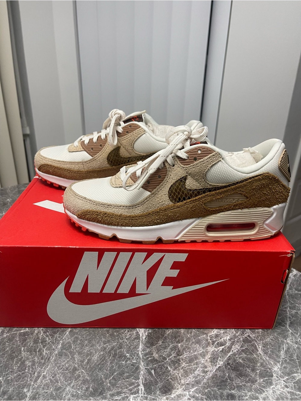 Nike Air Max 90 Neutral Tan & Cream Sneakers